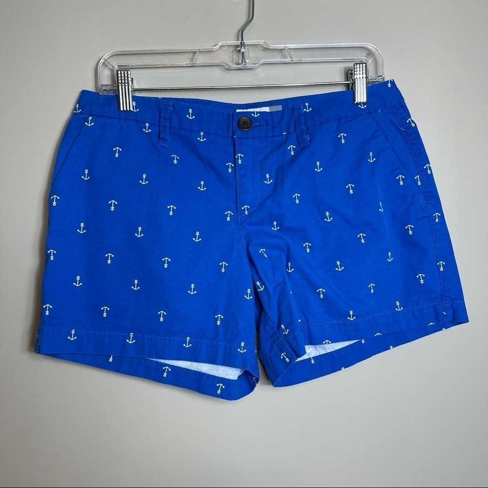 Old Navy Size 6 Blue Shorts White Anchors Casual Summer Vacation Cruise Y2K
